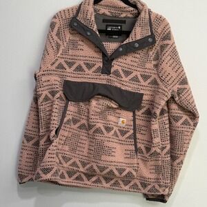 Carhartt Womens Relaxed Fit Fleece Pullover Aztec Sherpa Jacket  L
